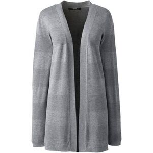 Lands End Women's Gray Open-Front Sweater